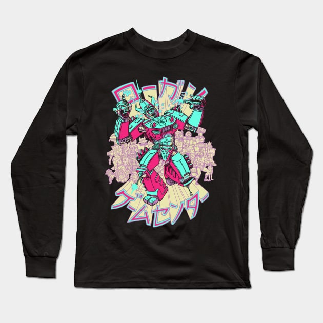 "Drunkbot" by Ryan Browne Long Sleeve T-Shirt by Logan Arcade